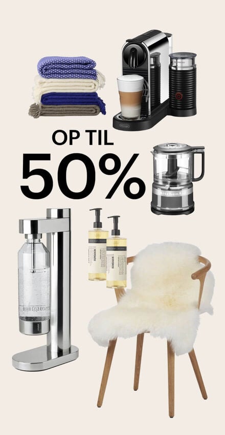 50% juletilbud - nespresso kaffemaskine, stelton bruser, kitchenaid minihakker