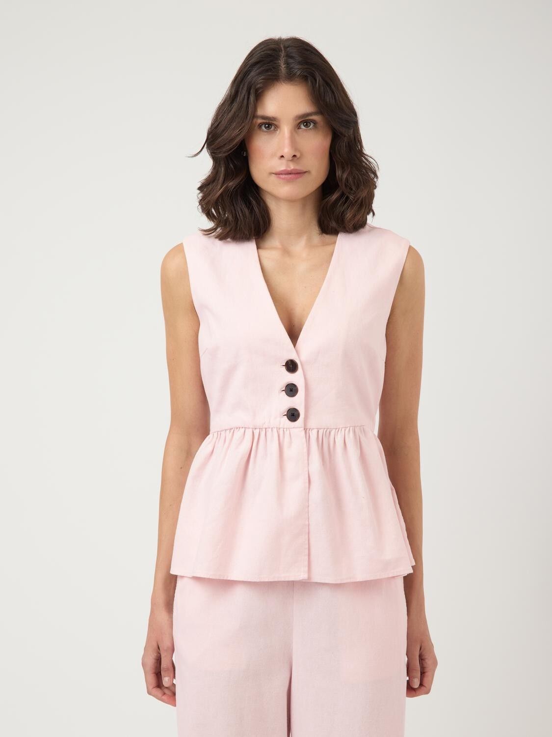 YASTRIMA SL LINEN BLEND TOP