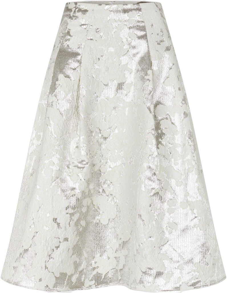 2461 Metallic Woven jacquard, Voluminous Midi Skirt