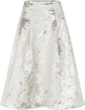 2461 Metallic Woven jacquard, Voluminous Midi Skirt