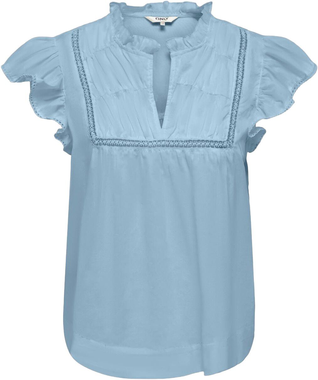 ONLTEA-IDRIS S/L FRILL TAPE TOP WVN