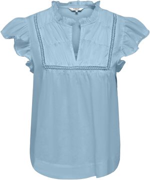 ONLTEA-IDRIS S/L FRILL TAPE TOP WVN