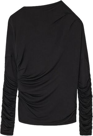 Shiny Jersey Ruched Top