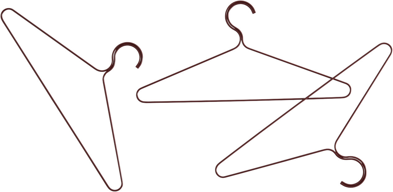 Colour Hanger-Set of 3-Maroon red