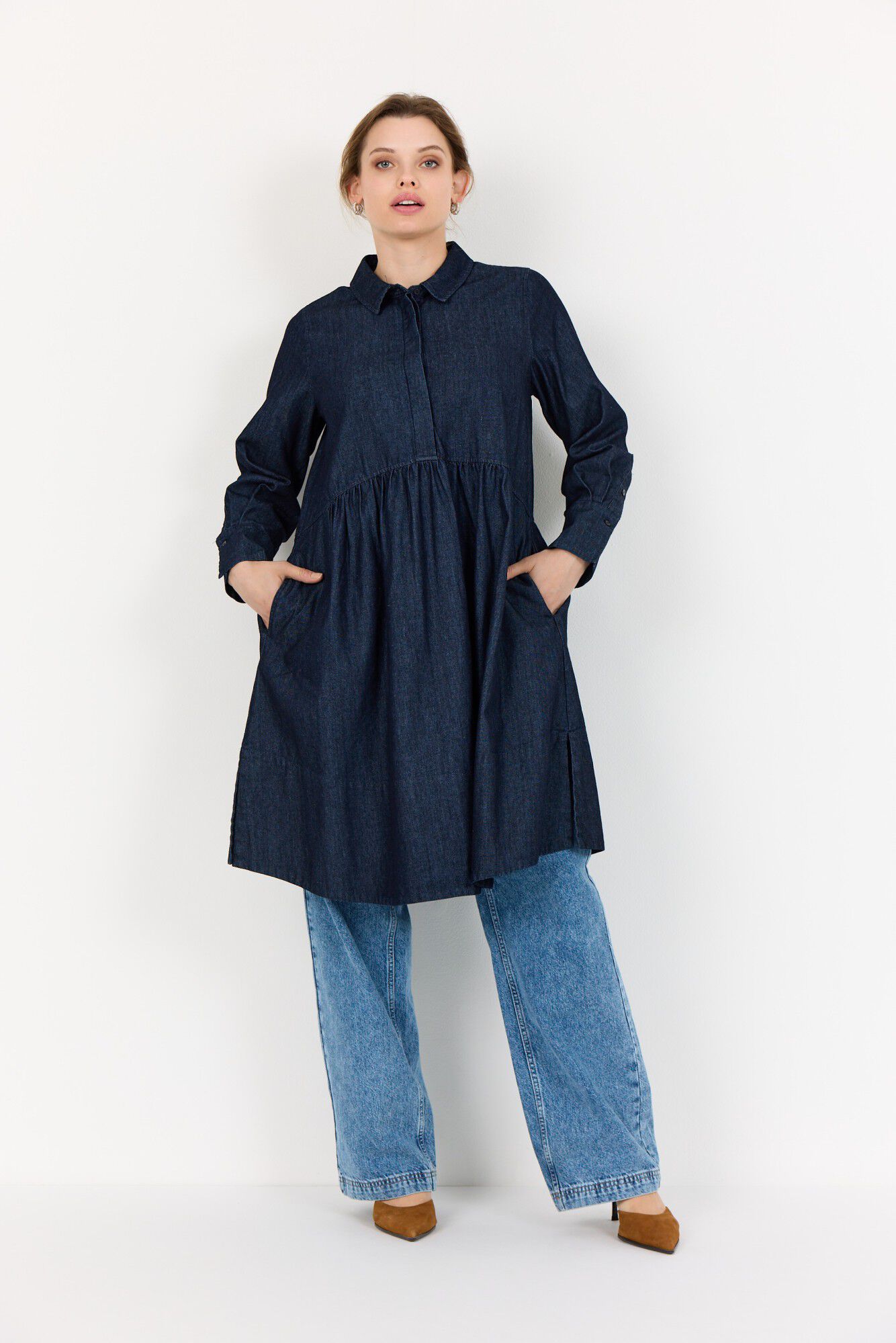 Curvy WA-CINDIA 3 Kjole M&oslash;rk denim