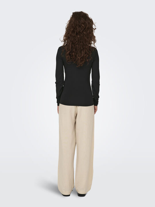 ONLEA L/S 2-WAY DEEP NECK TOP JRS