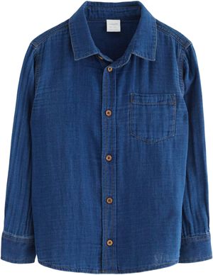 Long-sleeve shirt in woven cotton w