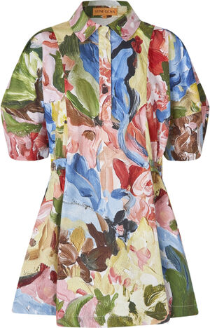 2340 Midweight Cotton, Structured Sleeve Mini Dress