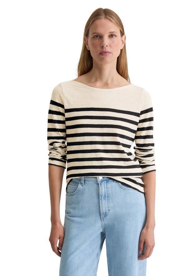 T-shirt, long sleeve, boat neck, st