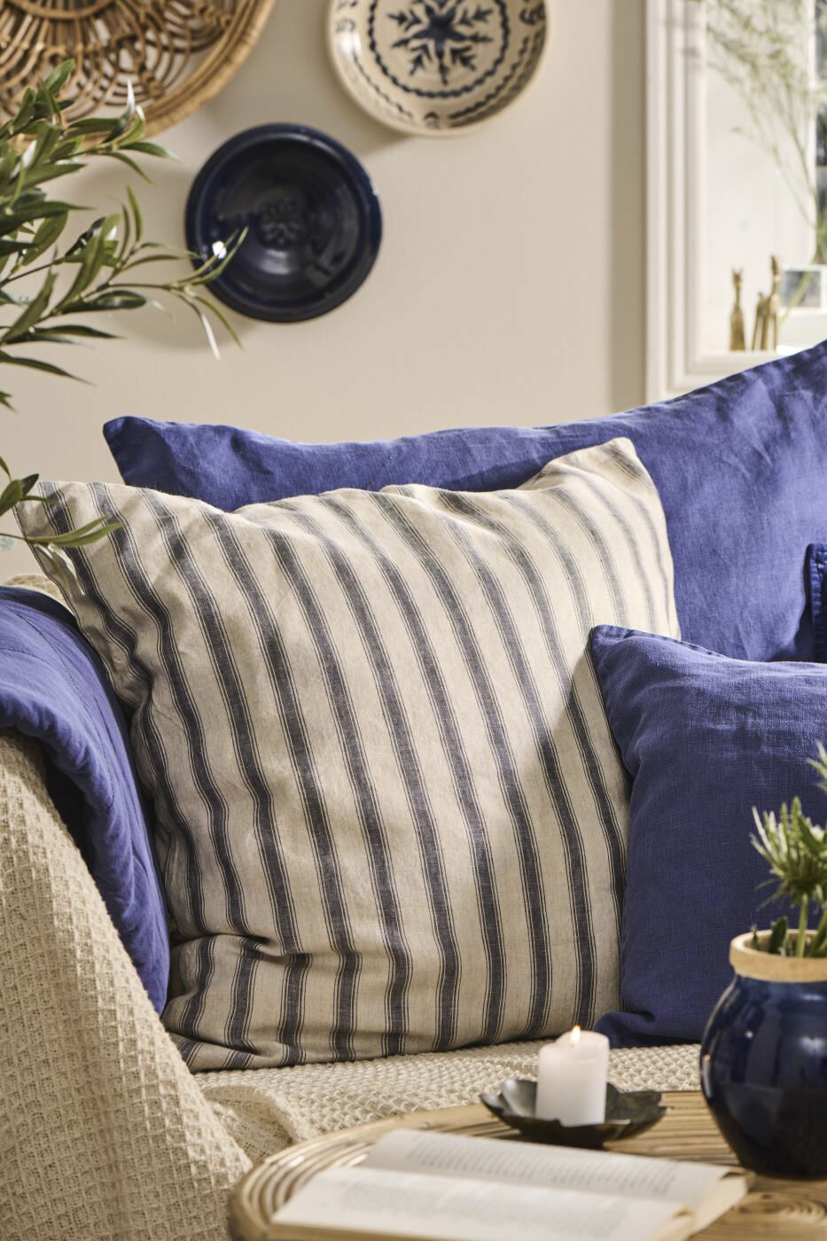 Pude natur m/gr&aring; striber