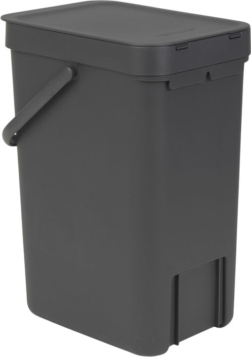 Affaldsspand m/låg sort.kon. 12 ltr