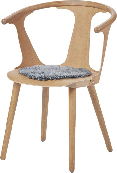 Seat Cover, Short-Wool Curly New Zealand Sheepskin, Round Ø34 cm Graph