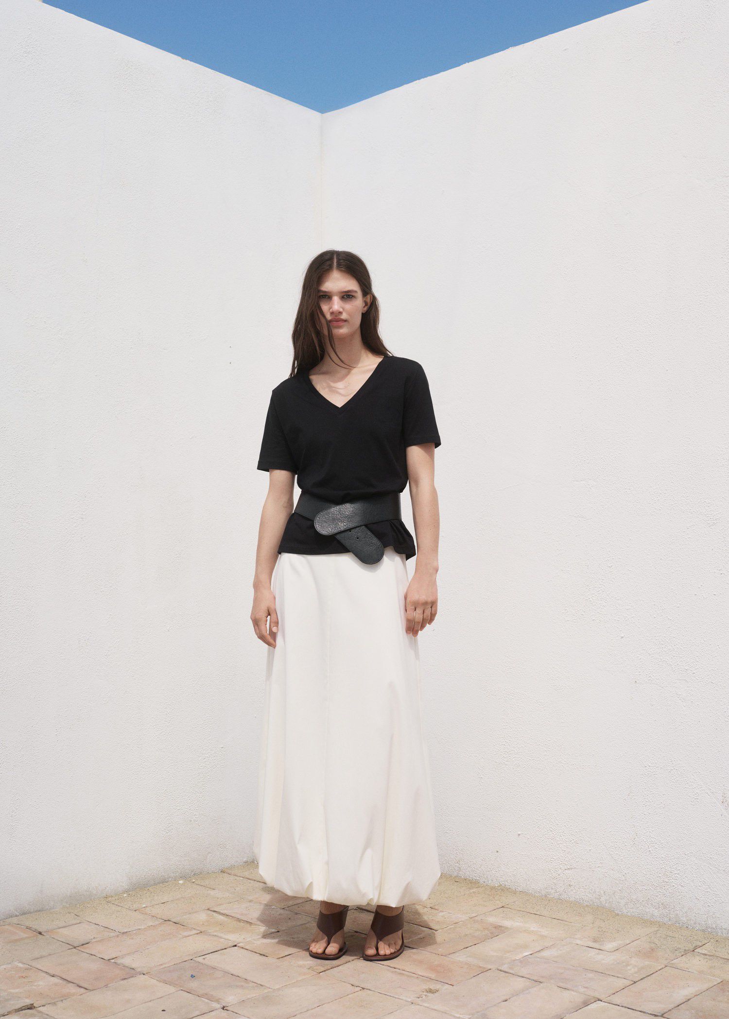 V-neck cotton T-shirt