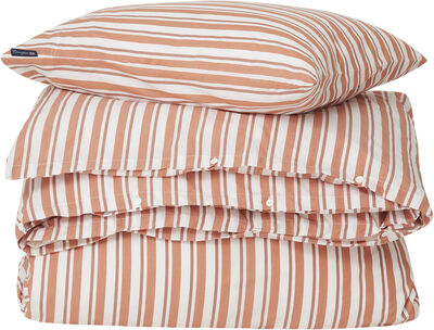 White/Terra Striped Cotton Poplin Bed Set