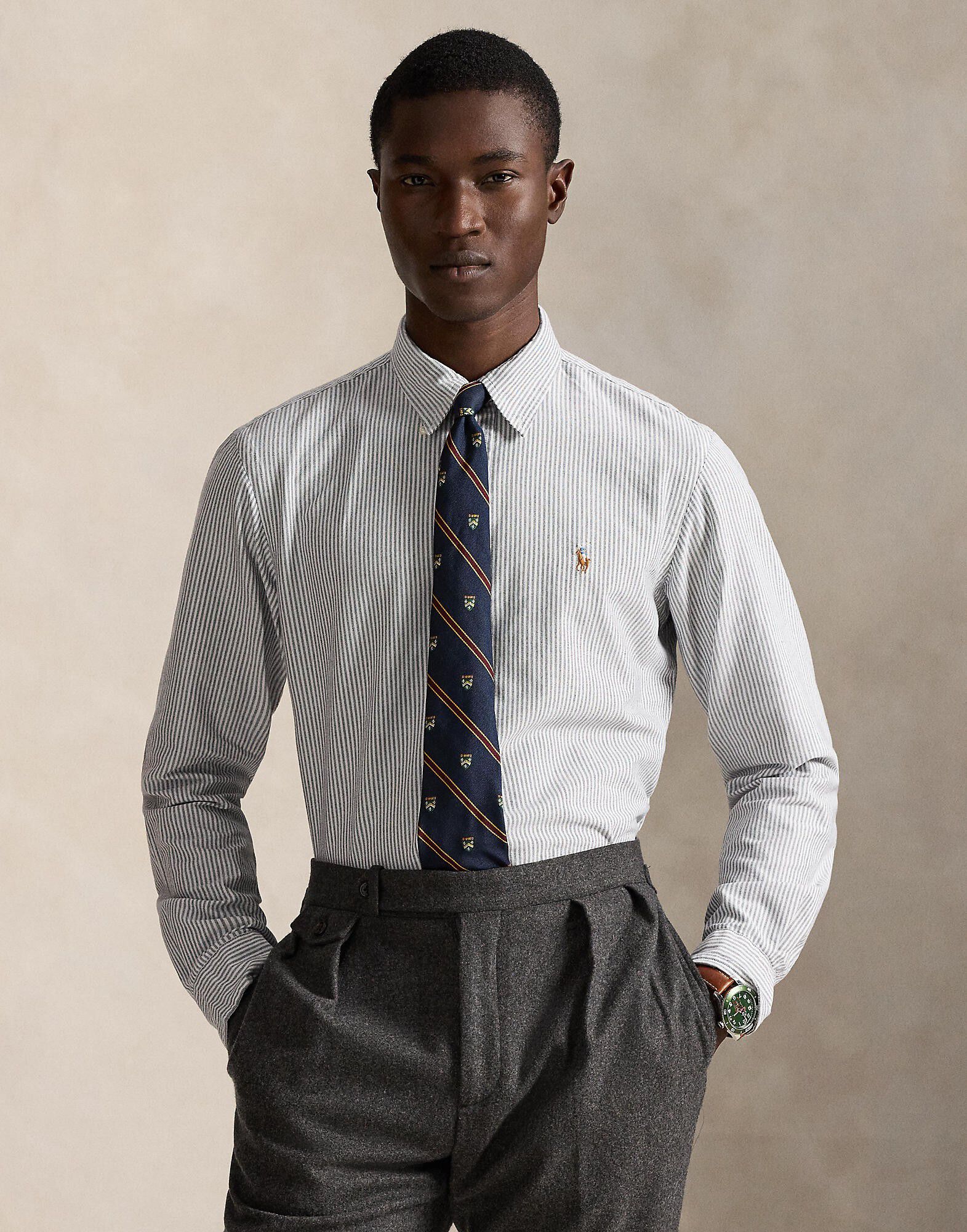 Custom Fit Striped Oxford Shirt