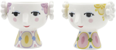 Eva Fyrfadsstage &Oslash;6. 5 cm gul/lavendel 2 stk.