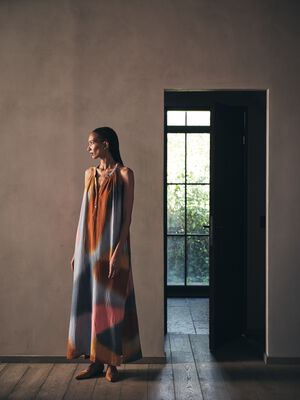 Water colour button front dress - M