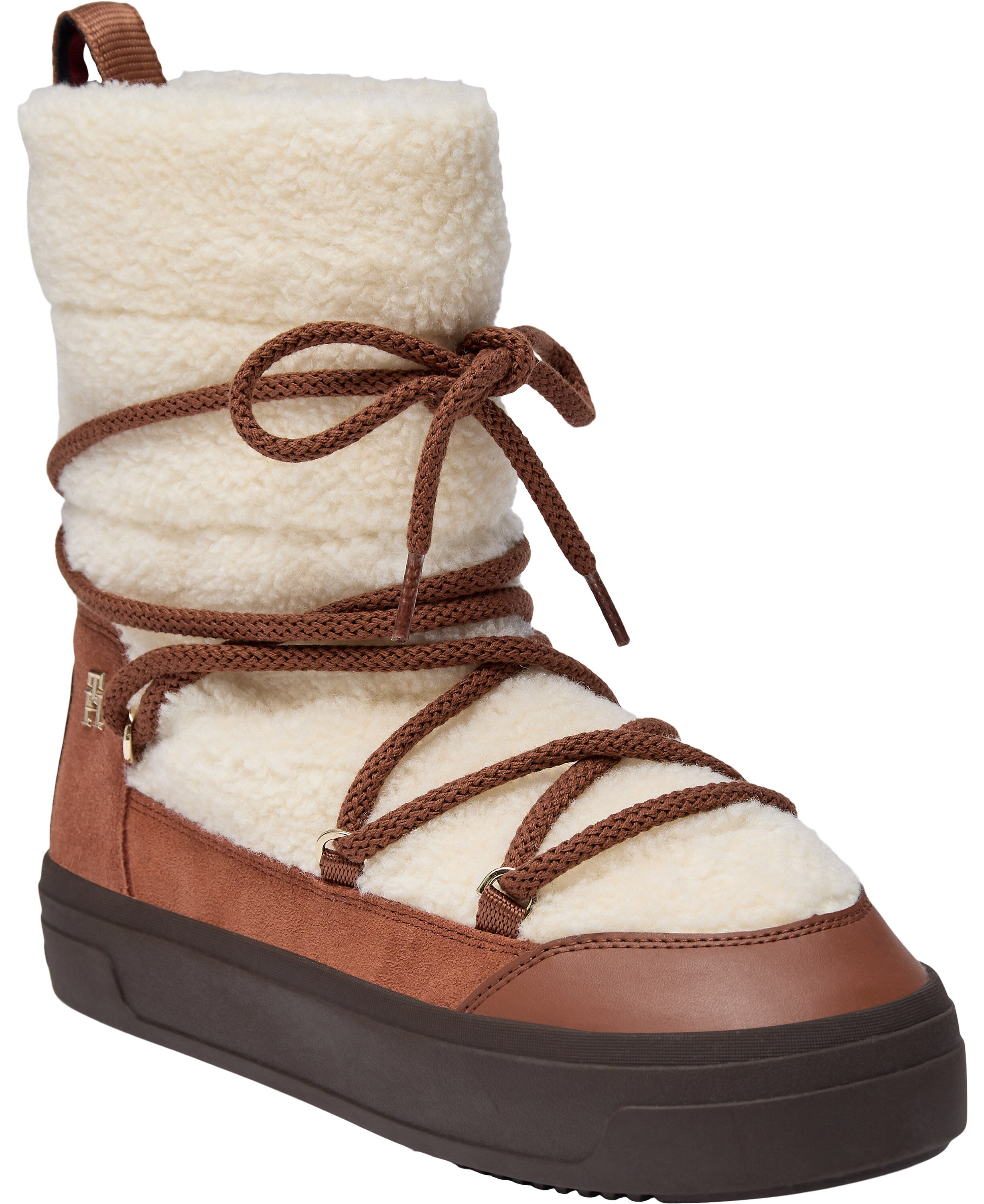 LACE-UP FAUX SHEARLING SNOWBOOT