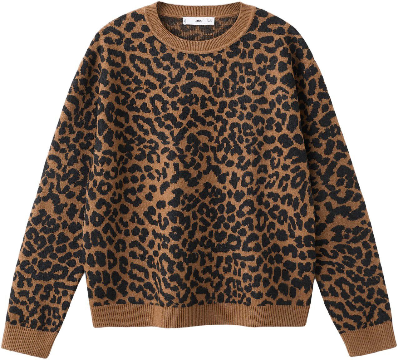 Leopard-print knitted sweater