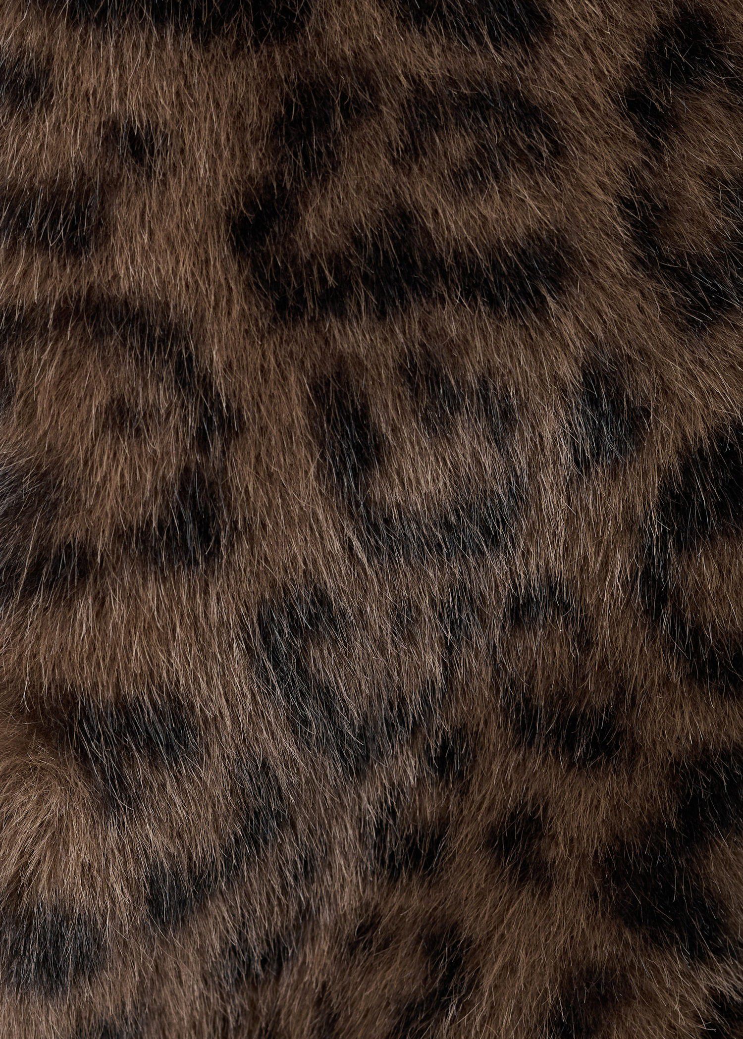 Leopard fur-effect coat