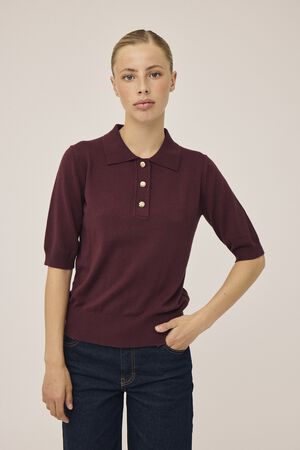 Frigga 11 Kortærmede strik polo - Viscose LENZINGECOVERO