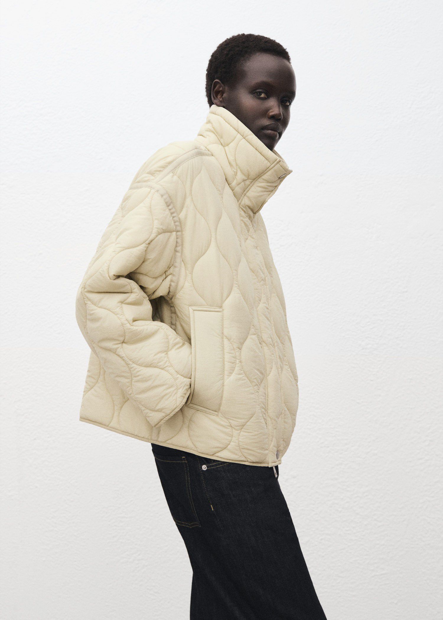 Oversize quilted down anorak