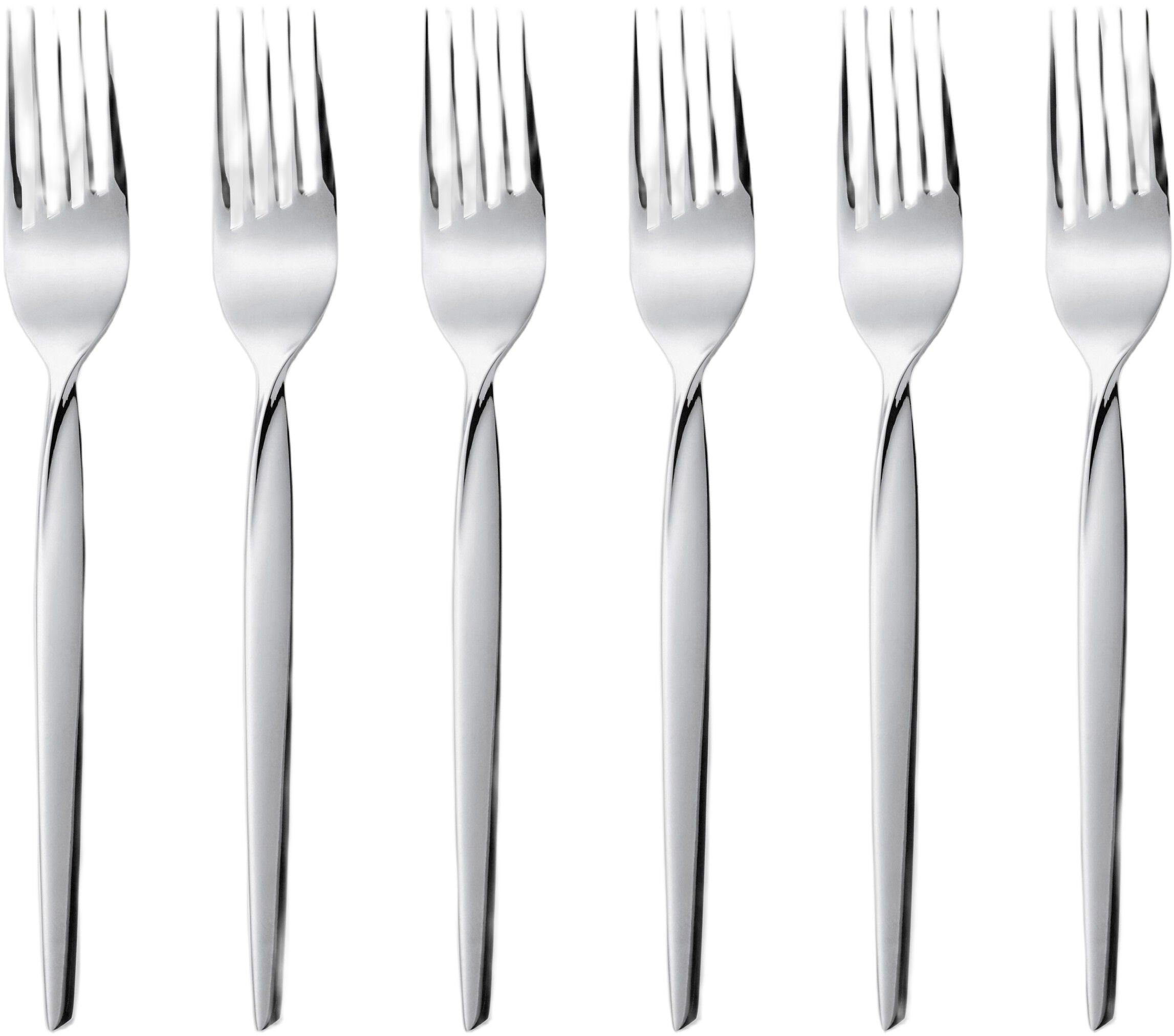 Kagegaffel Twist 16 cm 6 stk. Blankt st&aring;l