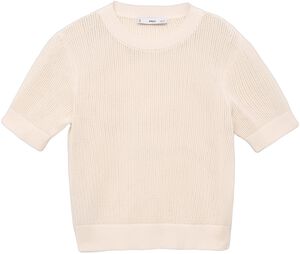 Short-sleeved openwork knitted swea