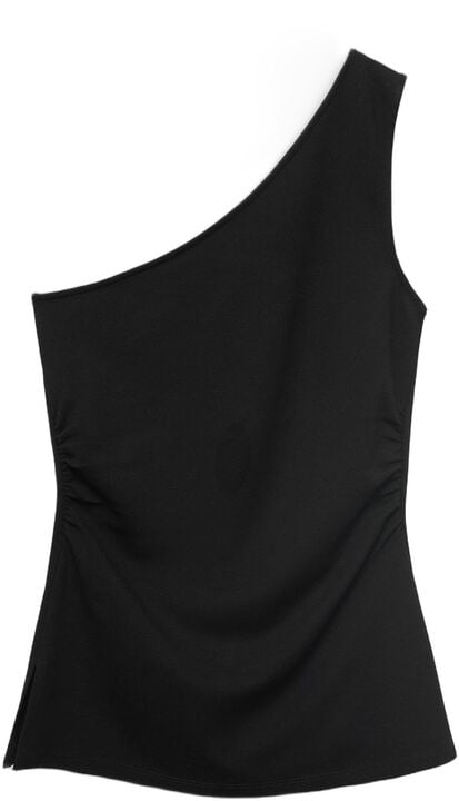 Asymmetrical draped top