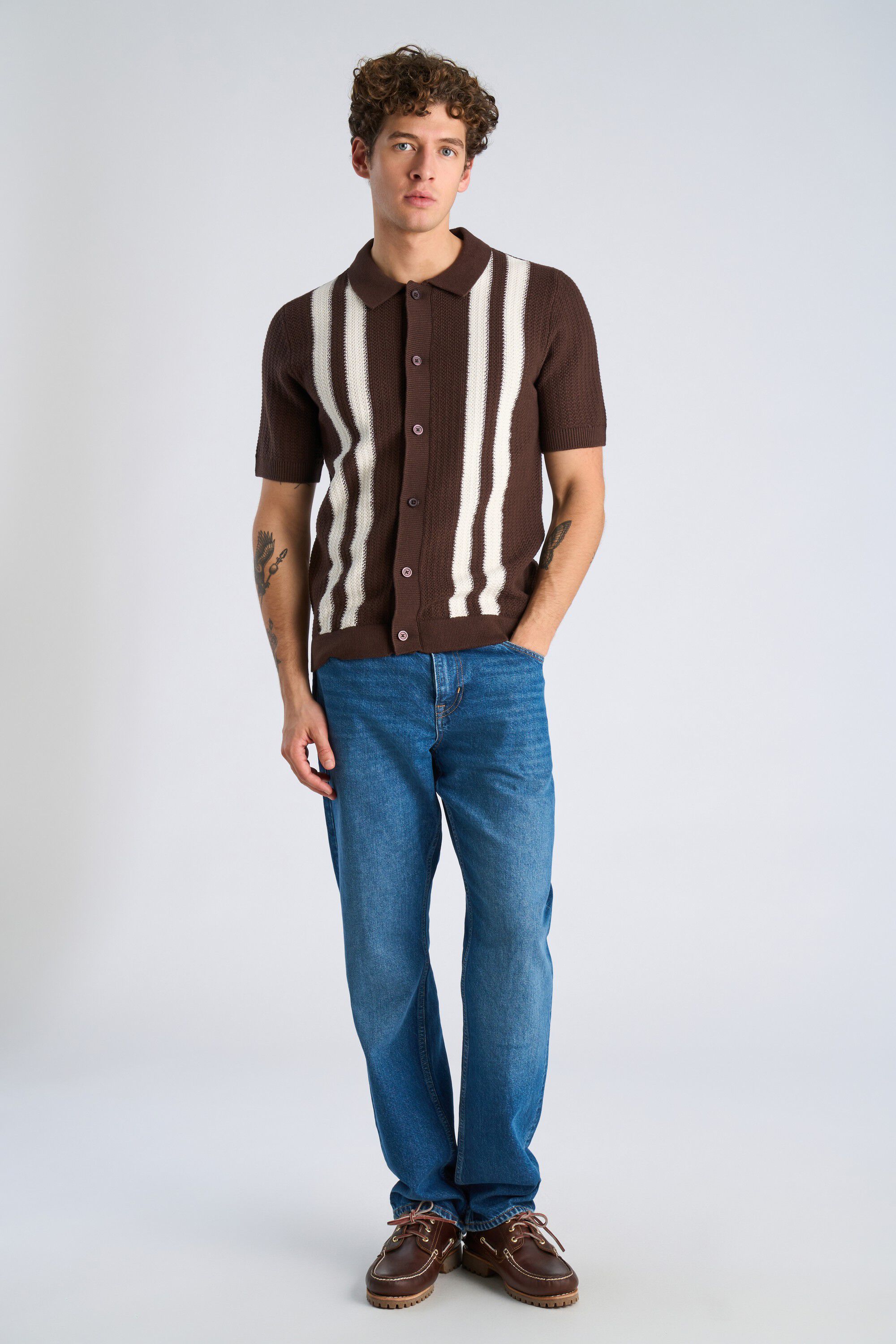 Knitted polo cardigan