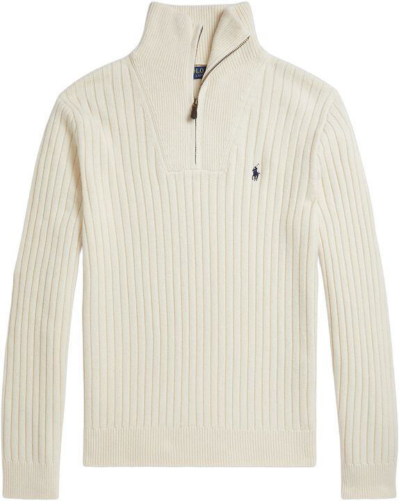 Rib-Knit Wool-Cotton Sweater