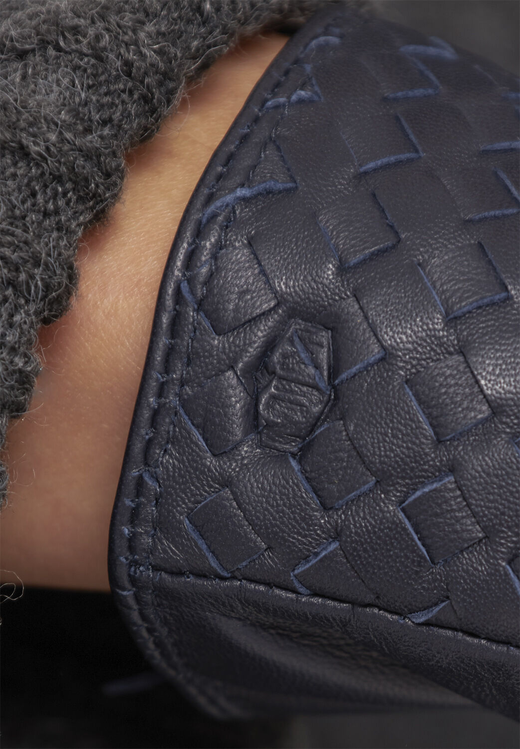 MJM Glove Liva W Leather Braided Midnight Blue