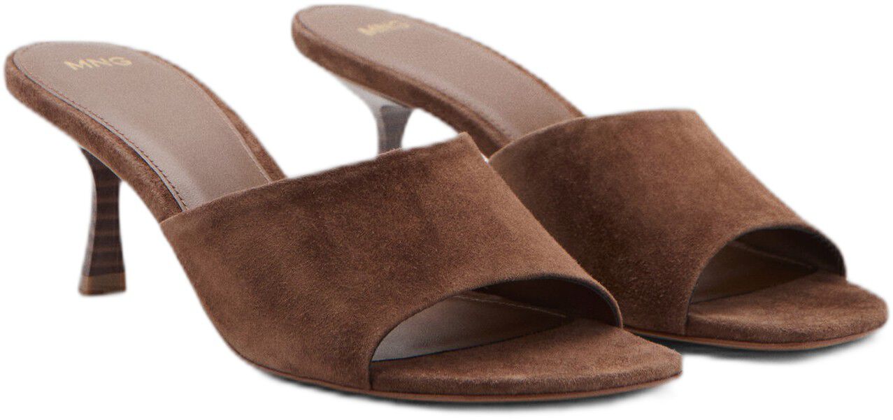 Suede kitten heel sandal