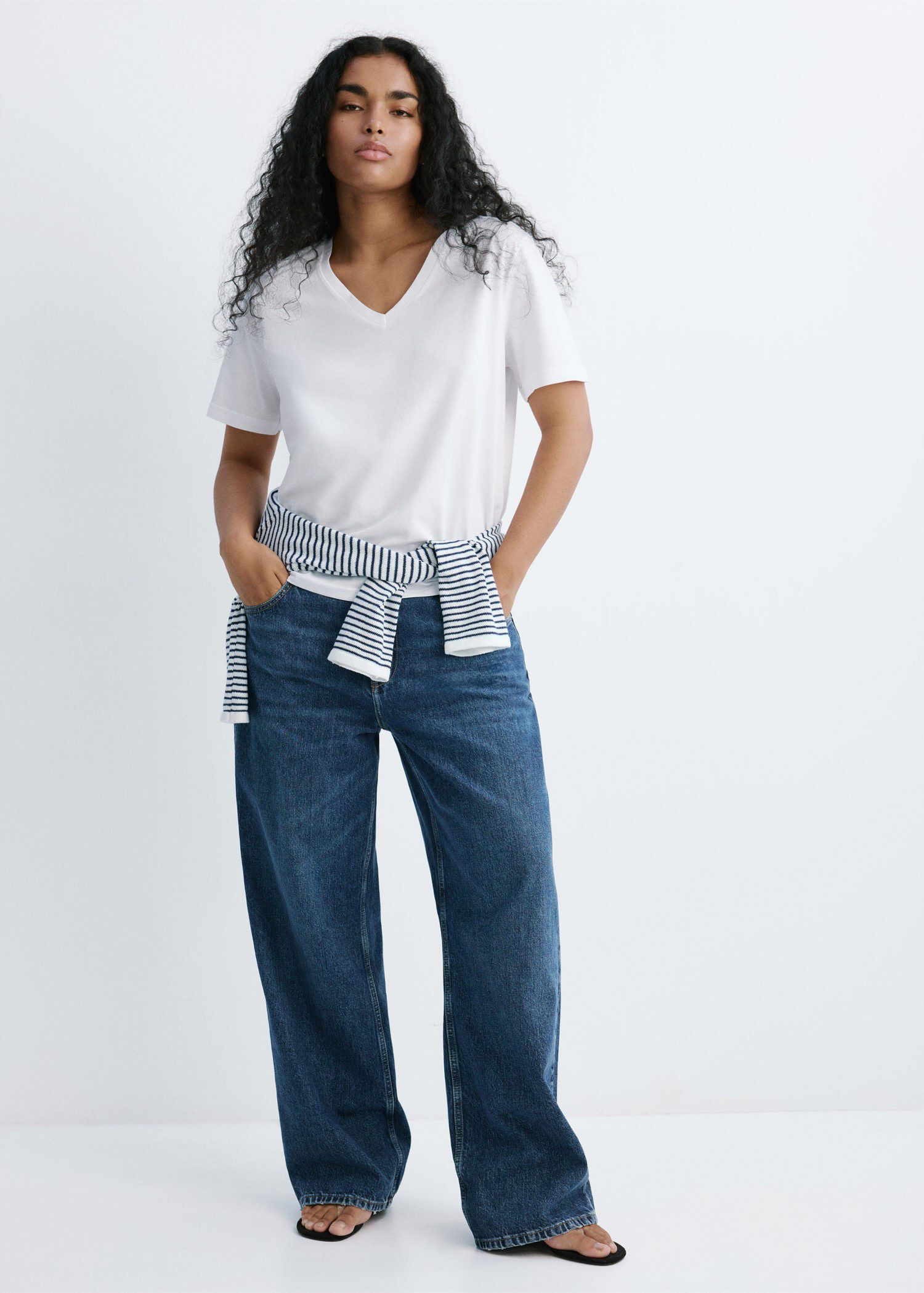 V-neck cotton T-shirt