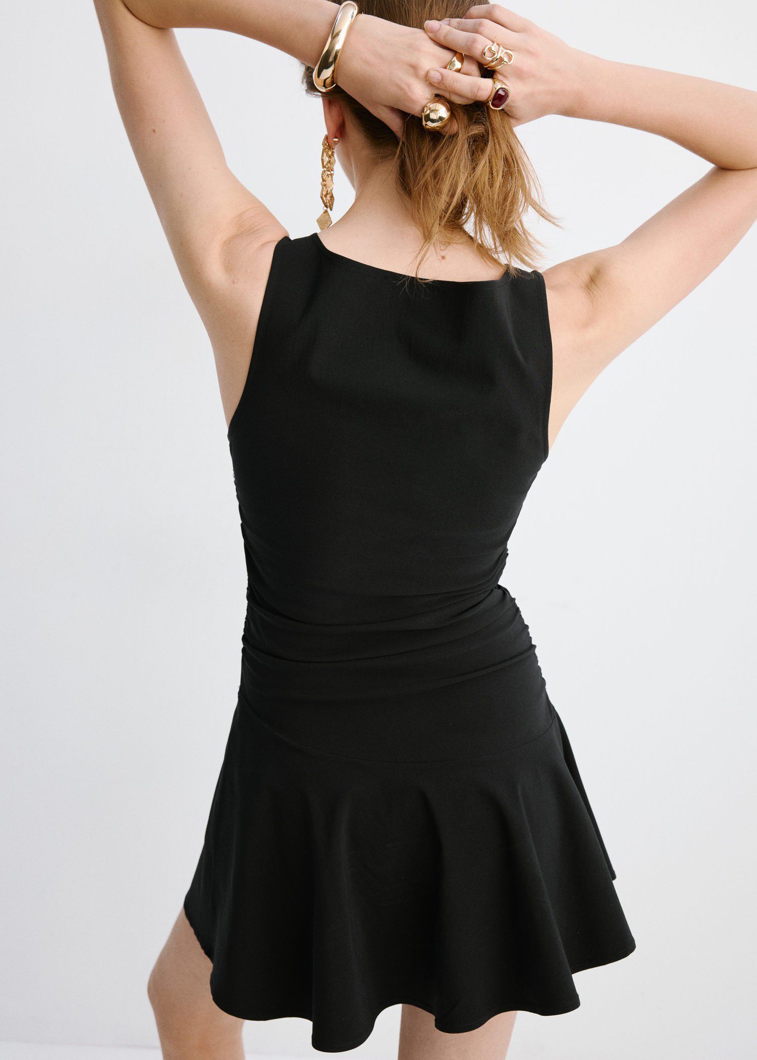 Draped short A-line dress