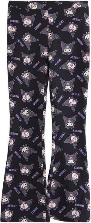 Leggings i mjuk bomullstrikå med ut