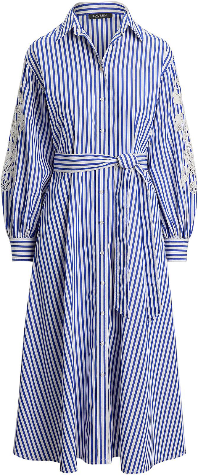 Striped Eyelet Broadcloth Shirtdress