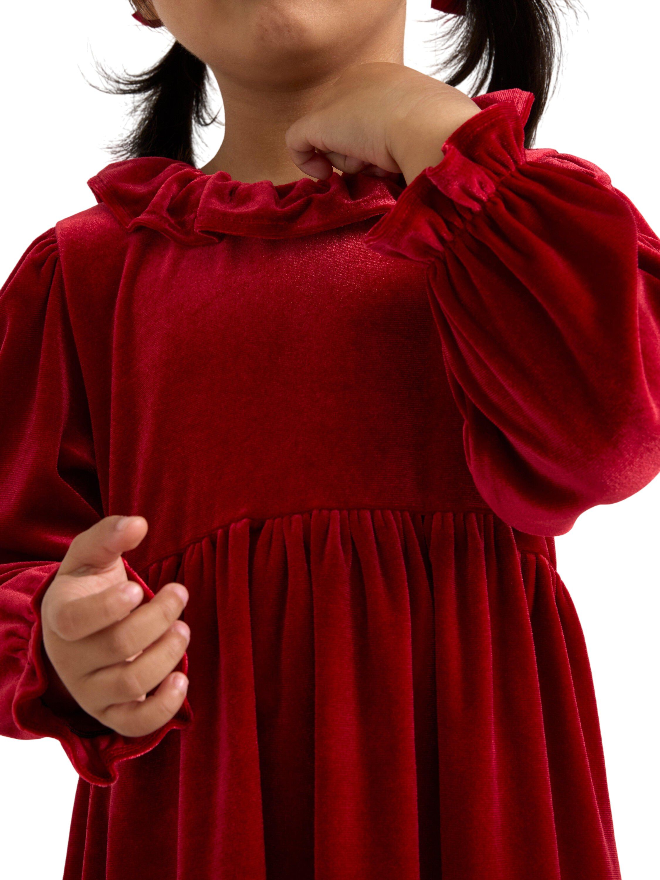 Soft long-sleeved dress in velvet w