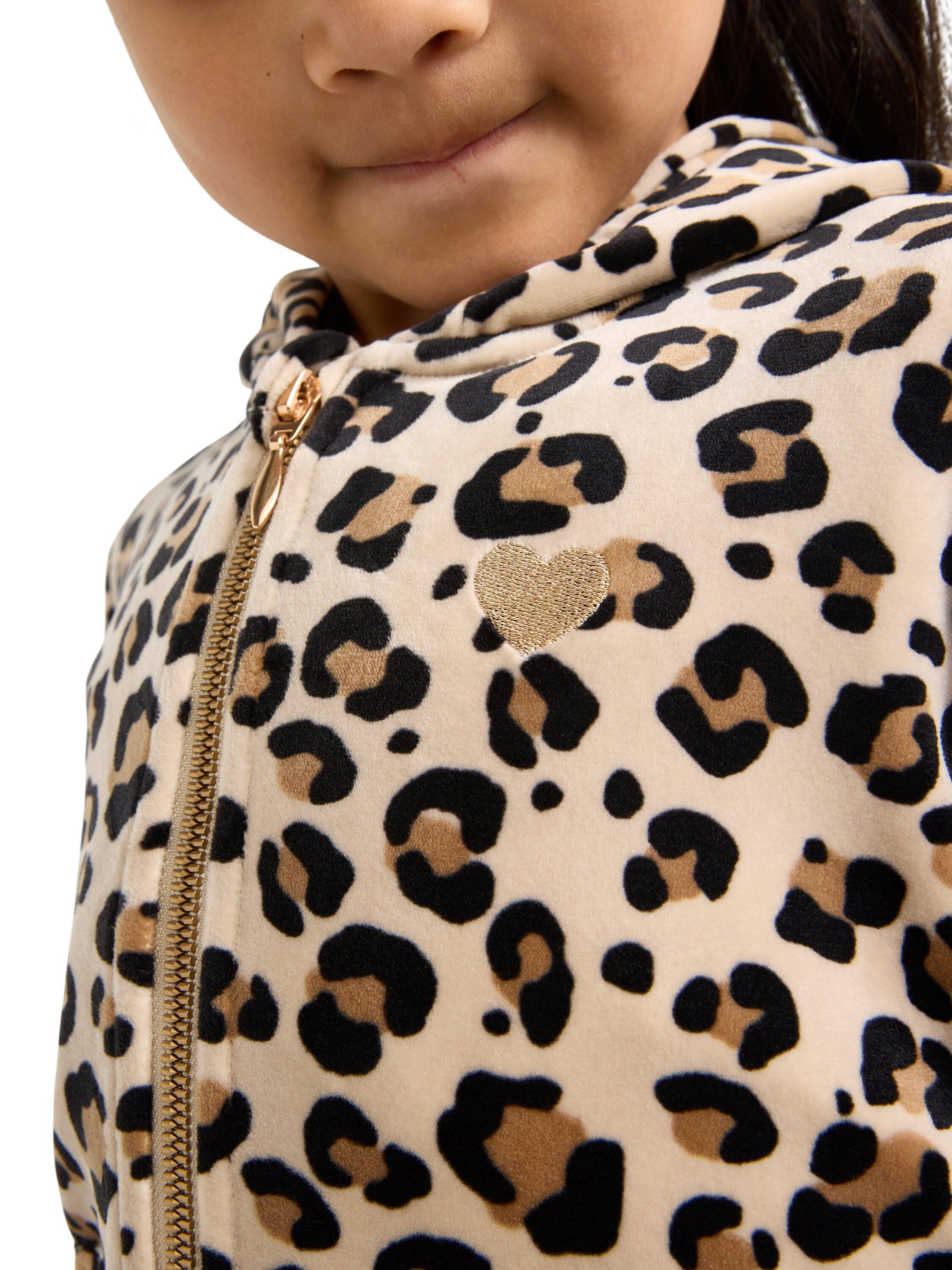 Soft velour hoodie with relaxed fit