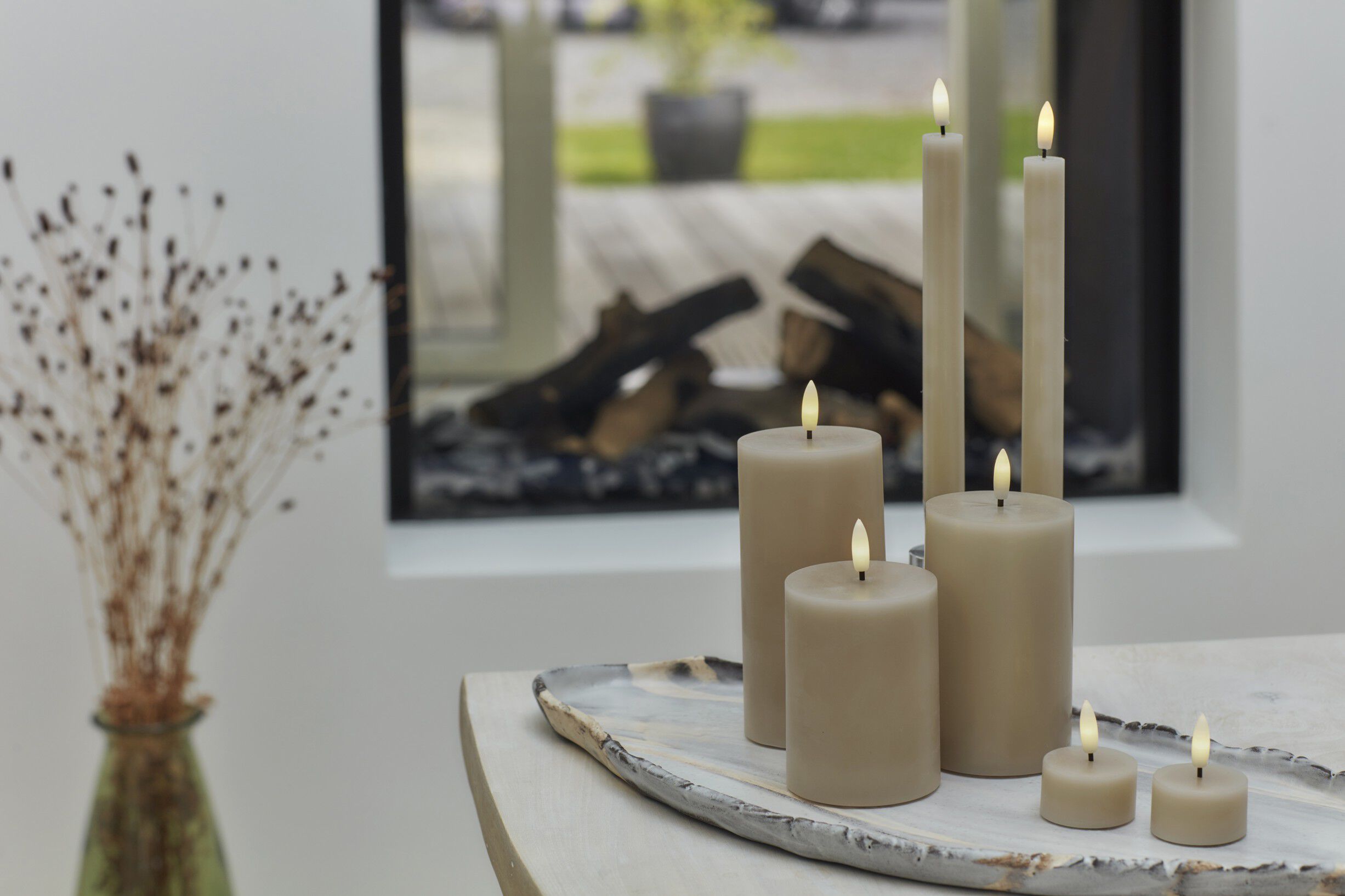 Sille Krone 2 Stk. s&aelig;t, &Oslash;2x25cm, Light Caramel