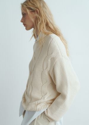 Oversized cable-knit sweater