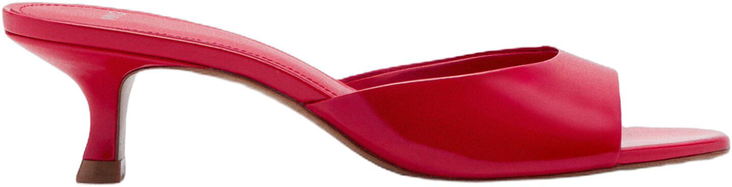 Kitten-heel sandals with strap