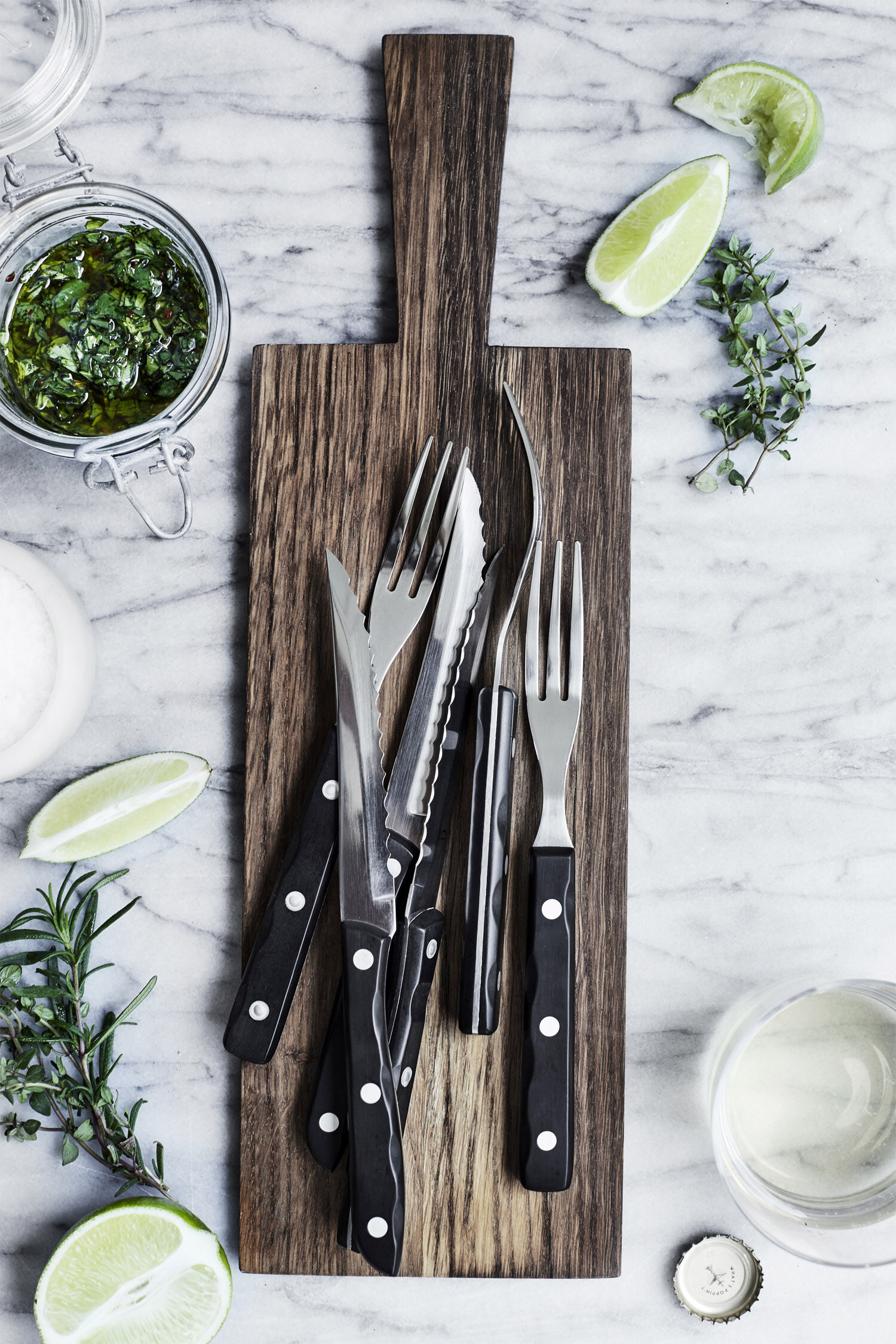 Steakbestik/grillbestik Old Farmer black 12 dele Sort/St&aring;l