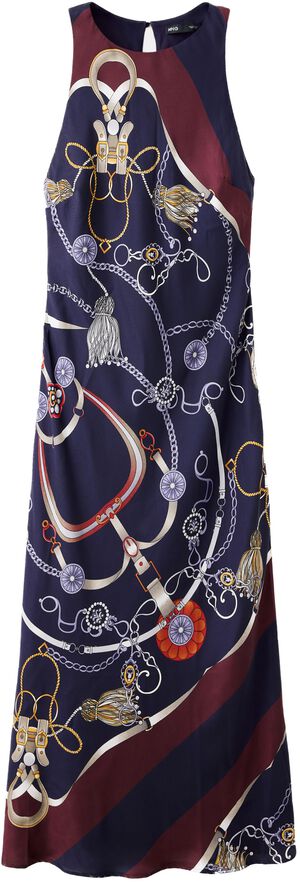 Chain print halter dress