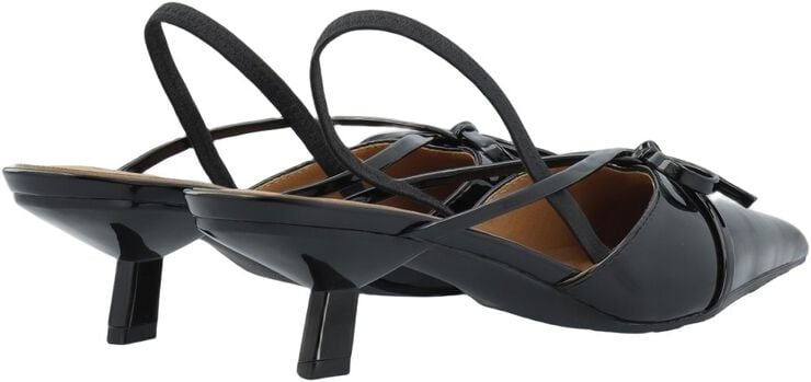 BIAKRISTIN Kitten Heel Bow Slingback Faux Leather