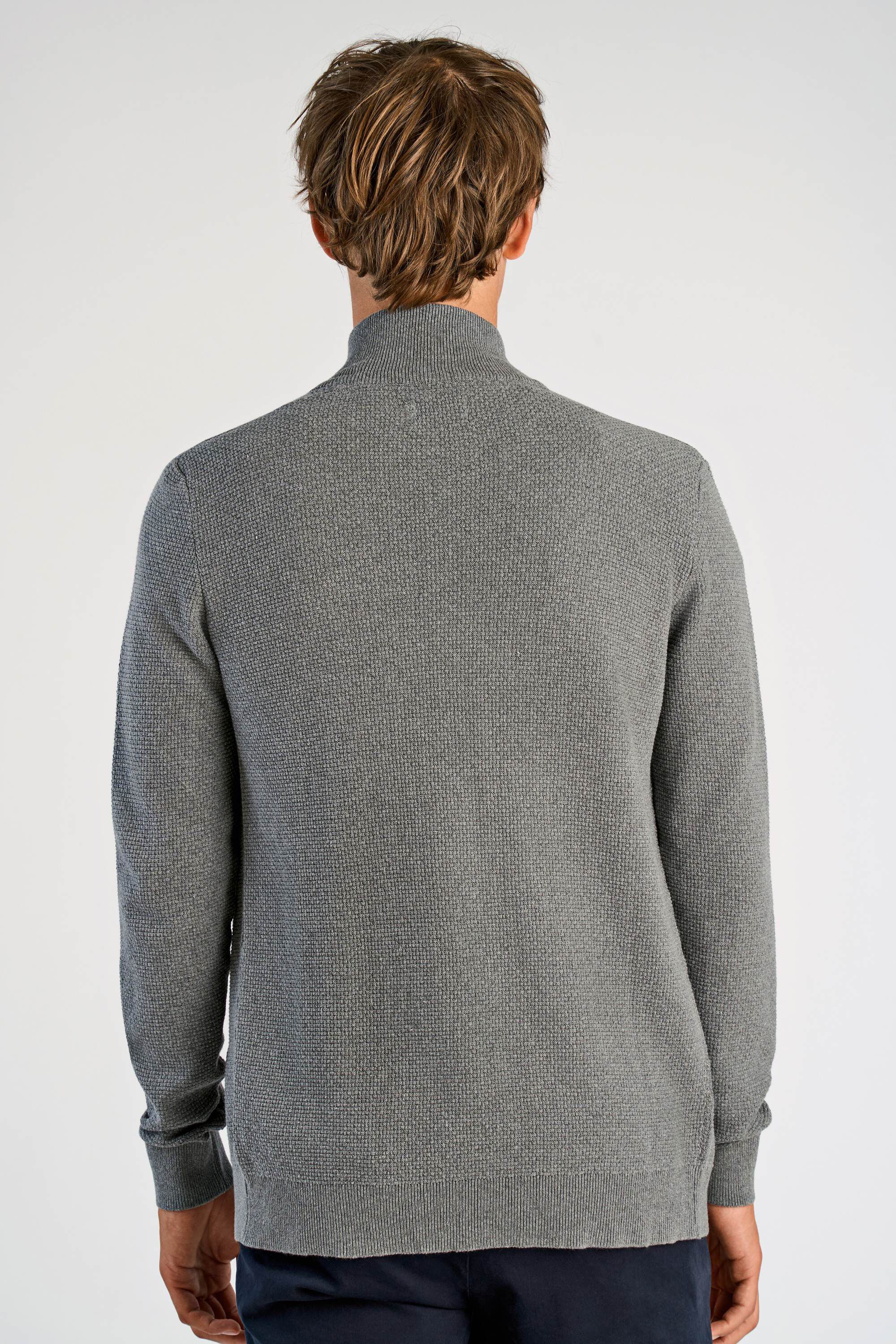 Recycle structure zip cardigan