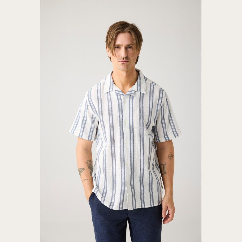 Box short sleeve striped cotton shirt GOTS/Vegan