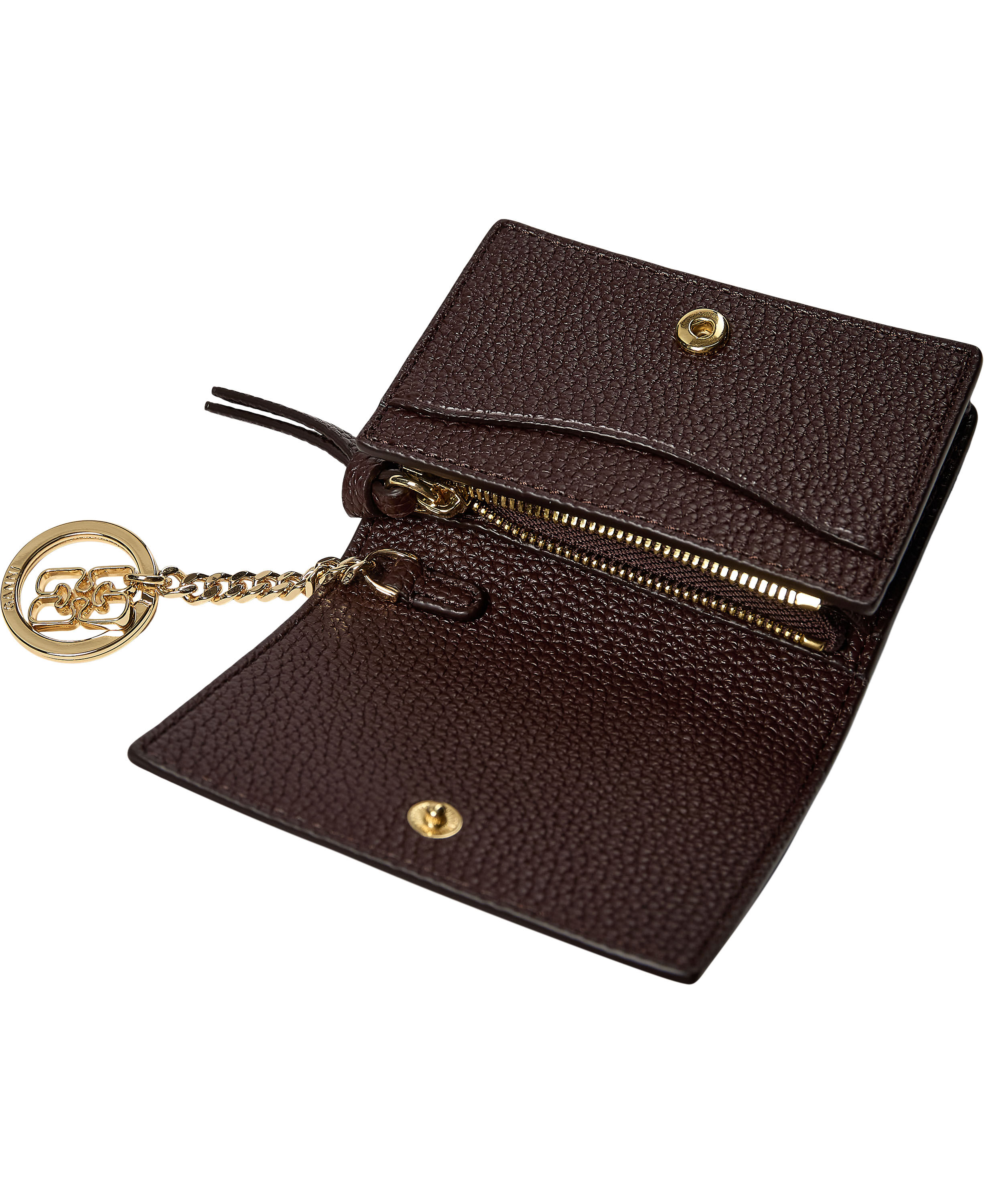 Ganni Card Holder With Flap Grained