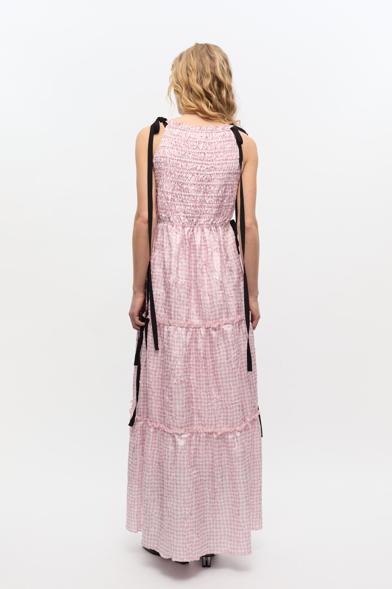 Shibori Pleat Maxi Smock Slip Dress