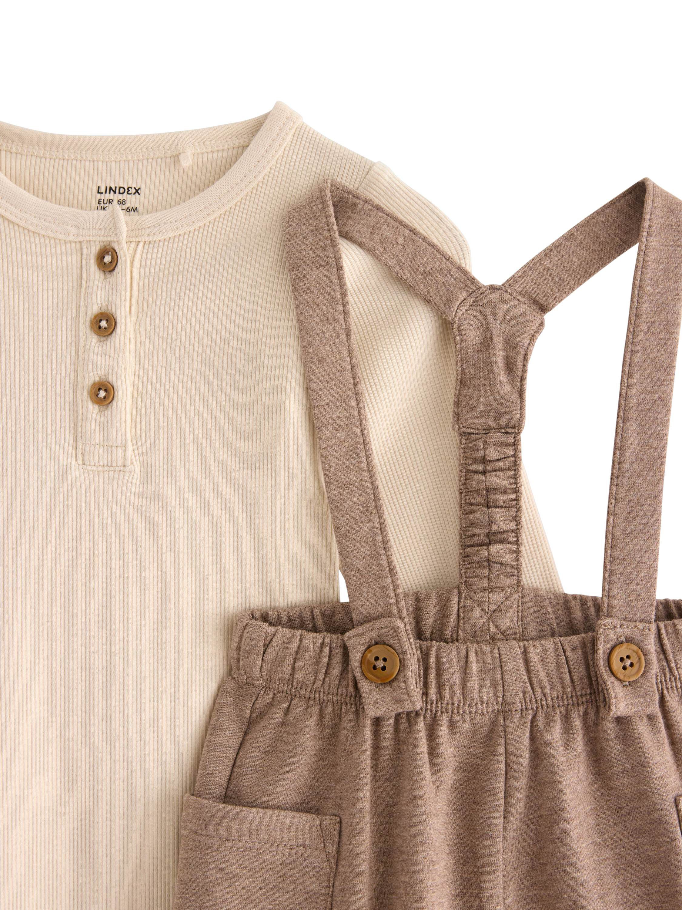 2-delat set med l&aring;ng&auml;rmad ribbad bo